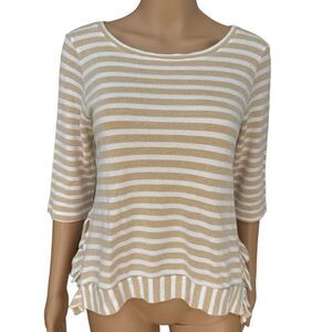 Anthropologie Sunday in Brooklyn Striped Ruffle Top size XS